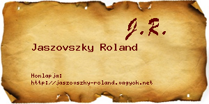 Jaszovszky Roland névjegykártya
